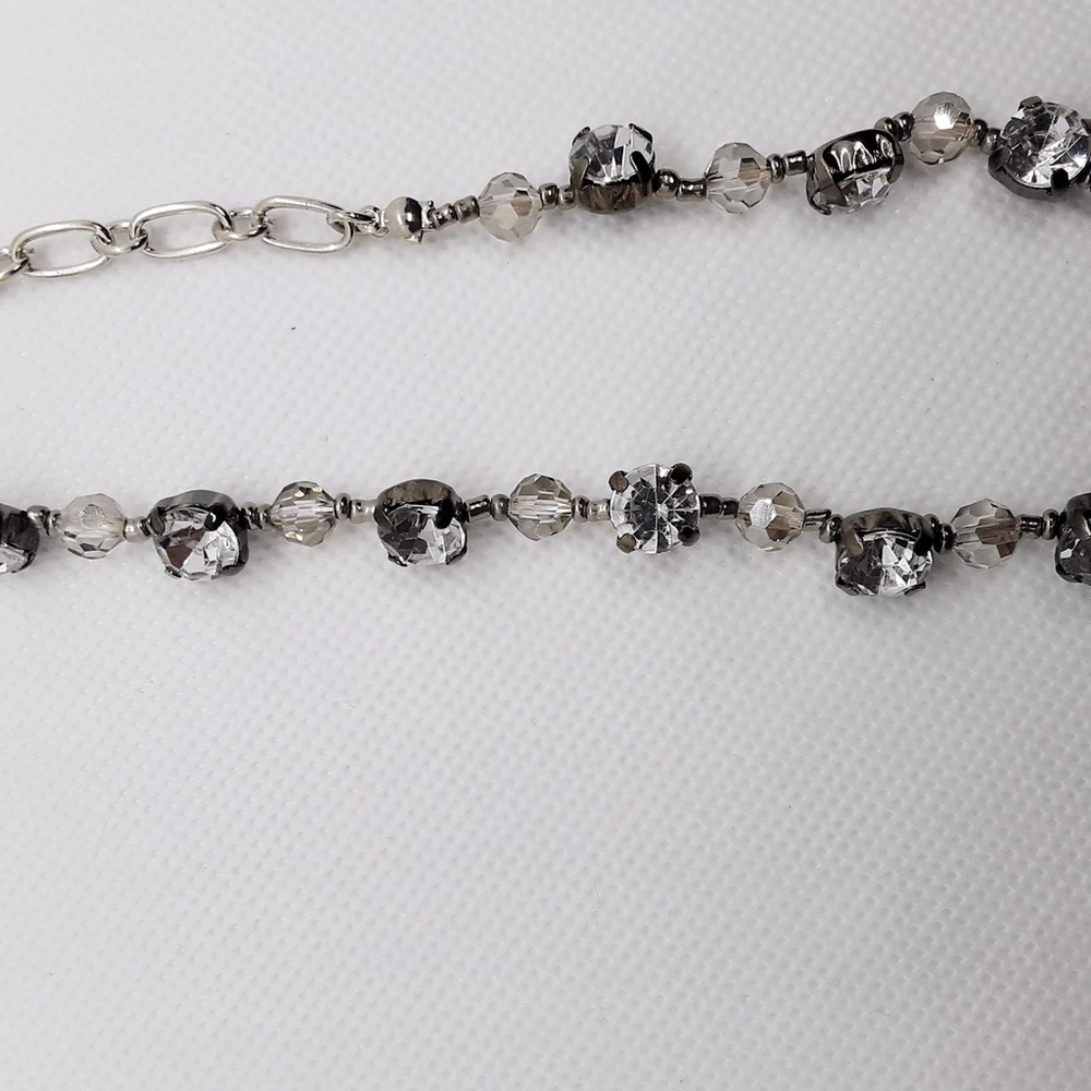 Ann Taylor Loft Opera Necklace Beaded Chaton Cryst - Picture 7 of 13